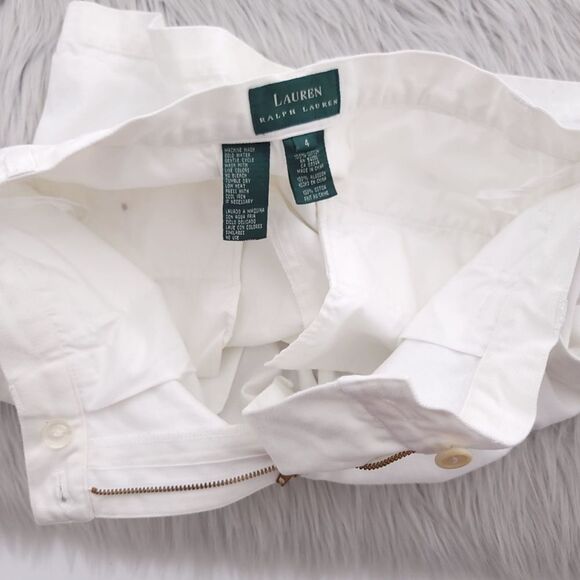 Lauren Ralph Lauren Women's Size 4 Solid White Cotton Shorts - Picture 5 of 6